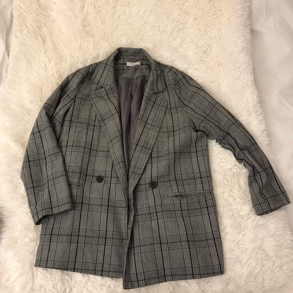 CRYSTAL PLAID BLAZER